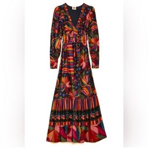 Banana Sky Printed V-Neck Maxi Dress
